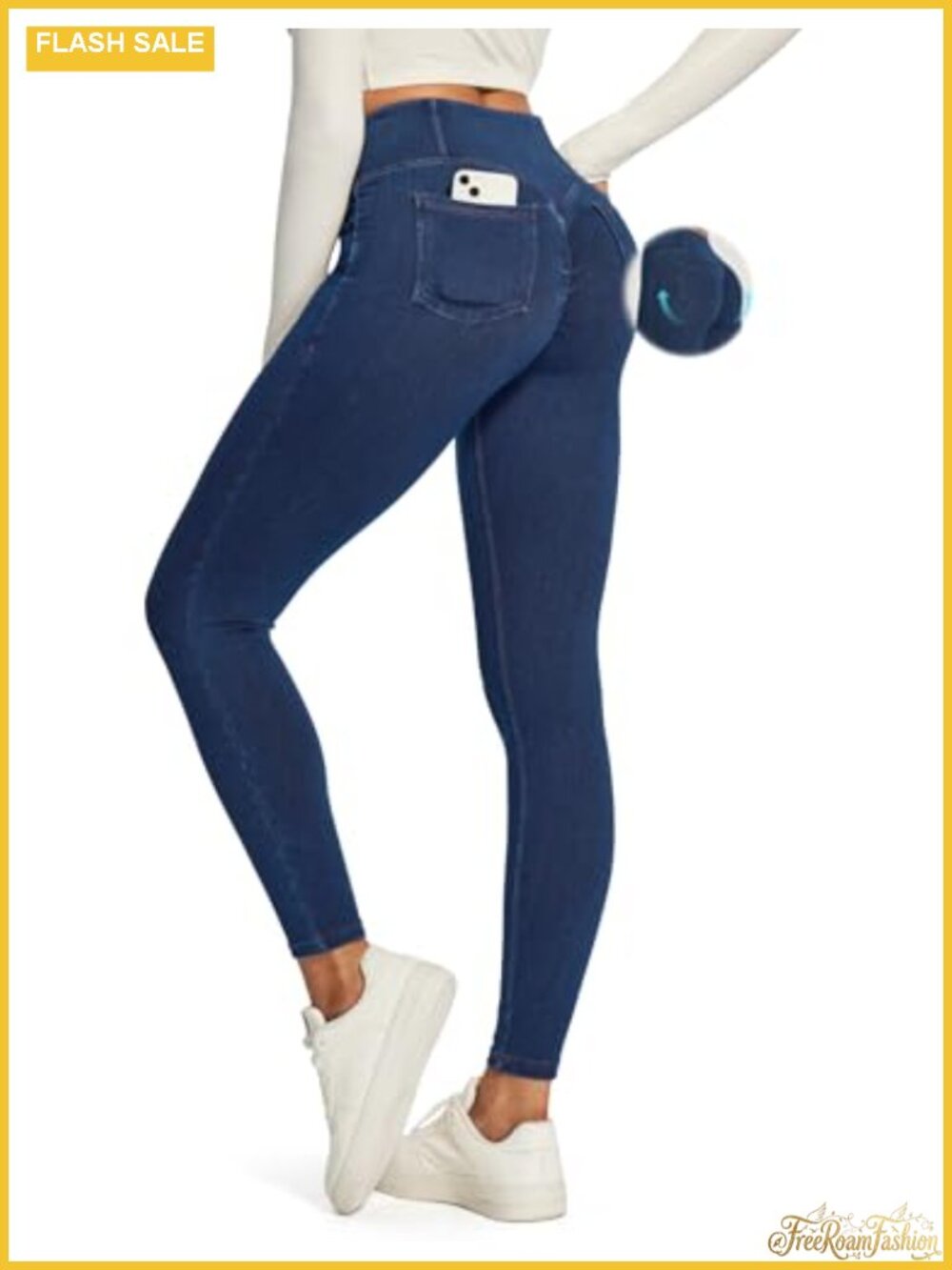Butt Lifting High Waisted Skinny Jeggings for Women with Pockets